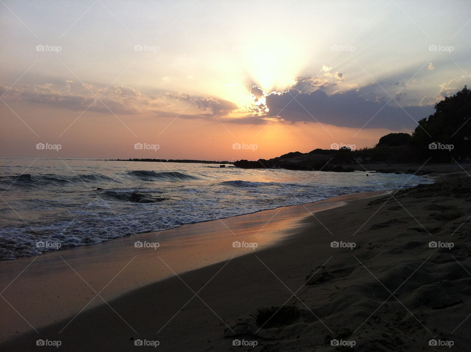 beach sunset sand sea by remalia