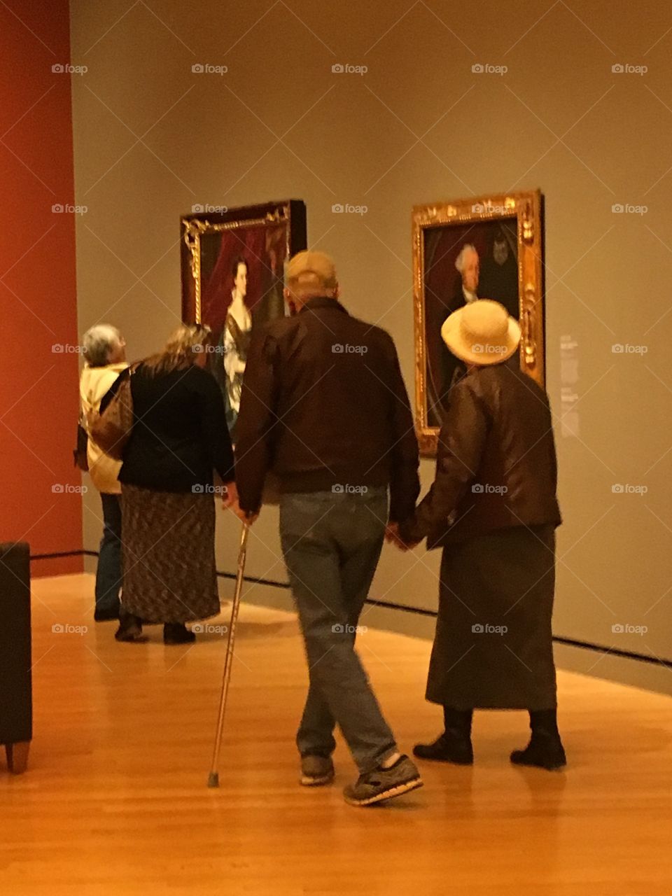 Part of our group admiring some of the awesome paintings at crystal bridges. Enjoying.