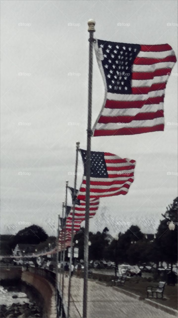 Flags in Glaucester Mass