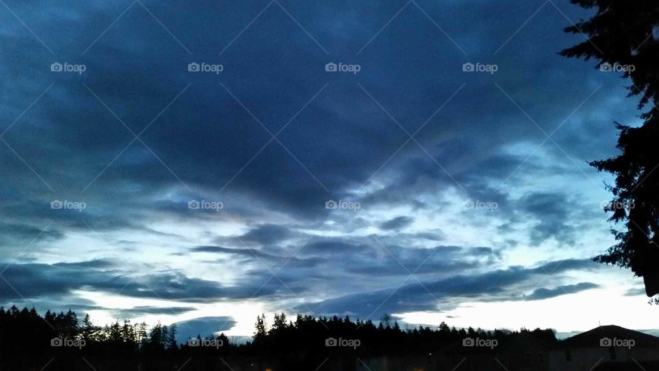 Cloud Sunrise at Blue Hour