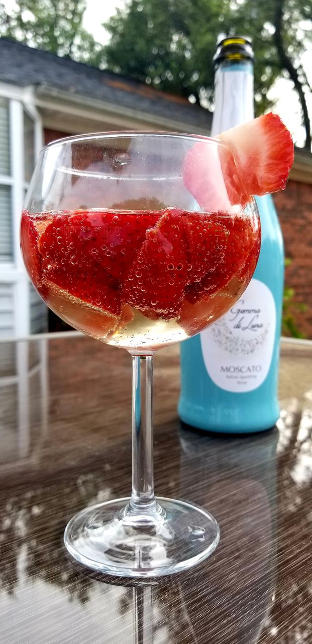 Wine Champagne on a summer day