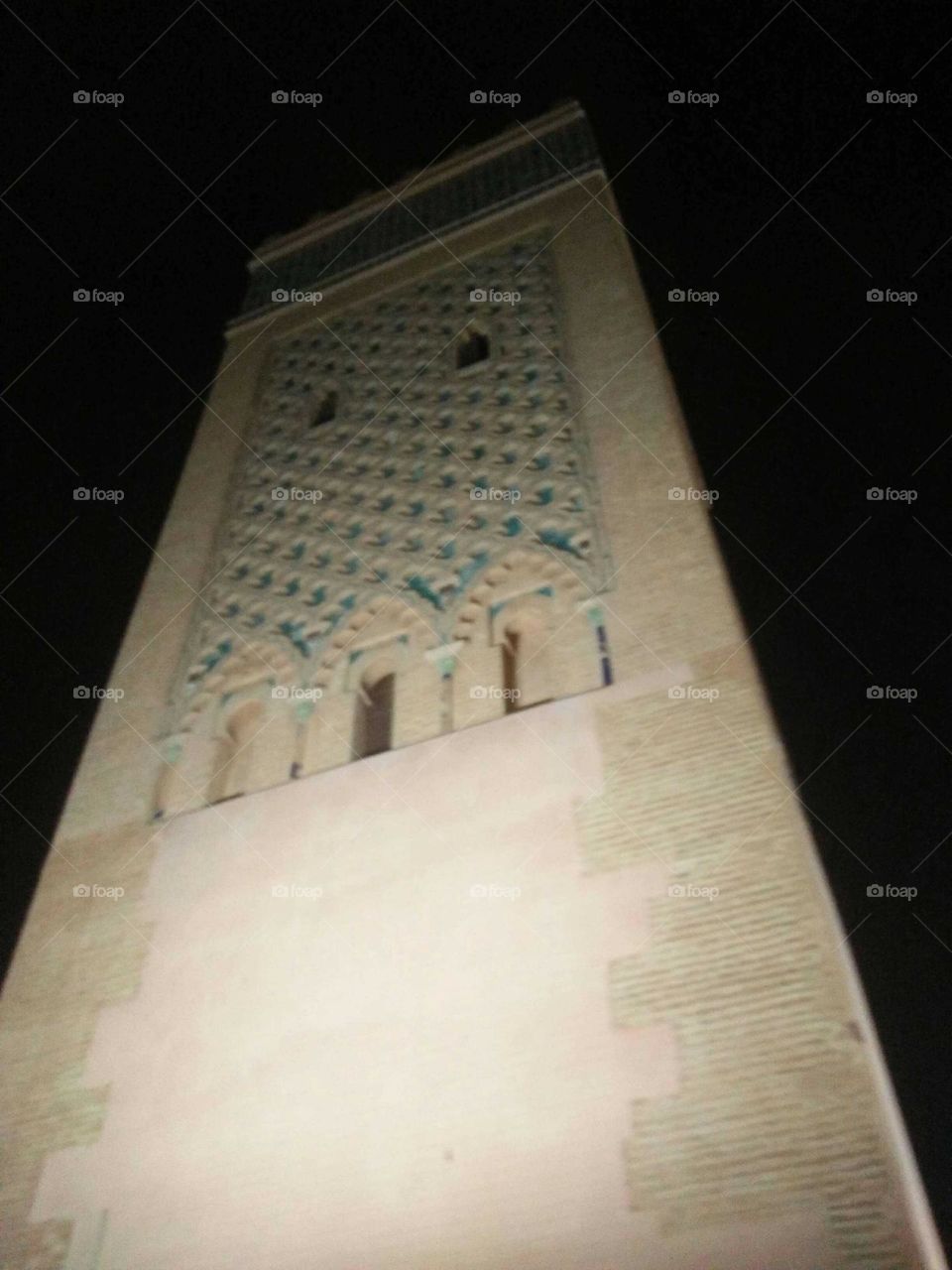 Beautiful minaret of kasbah mosque at marrakech city in Morocco.