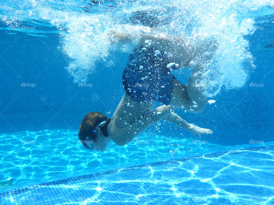 Child under water