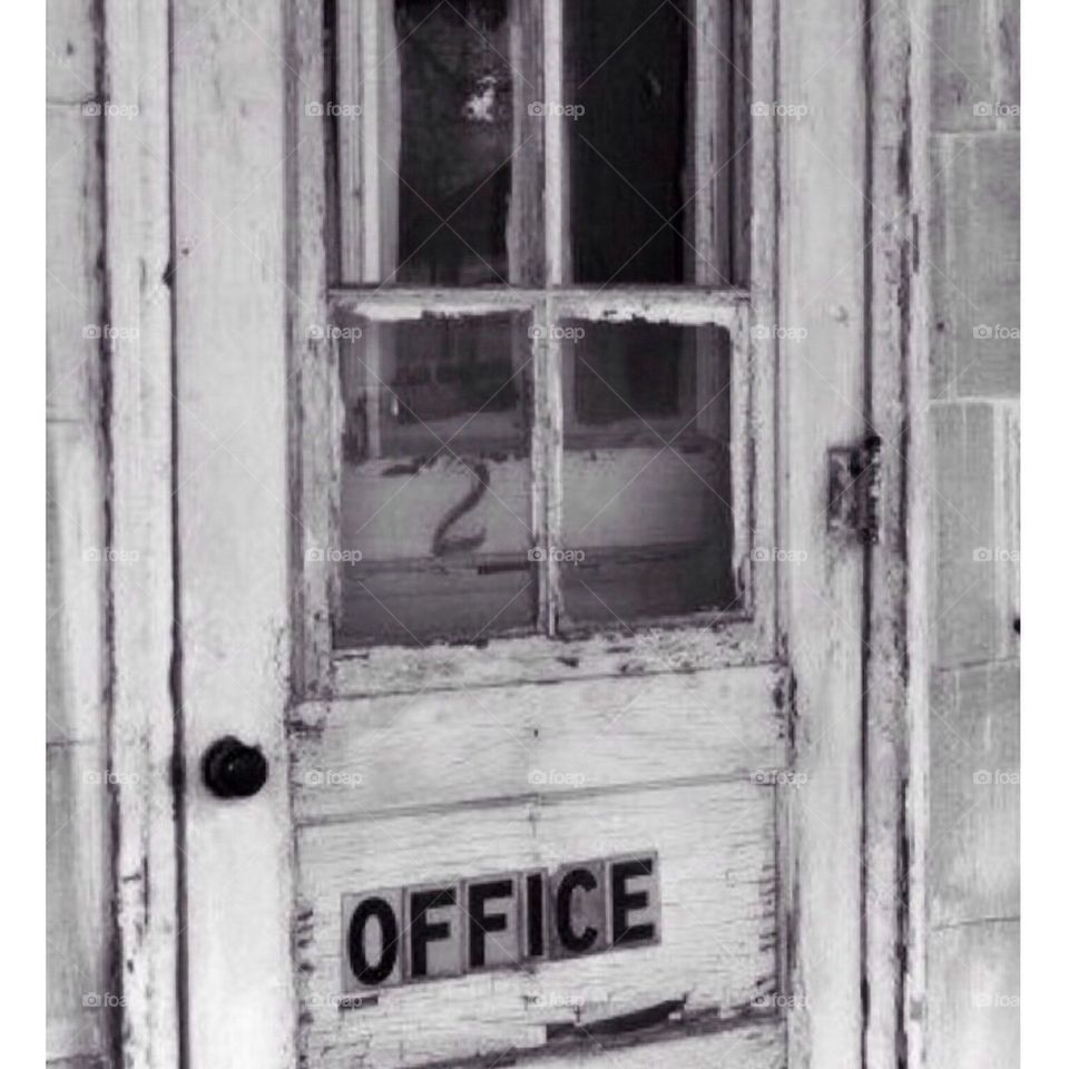 Old office door.