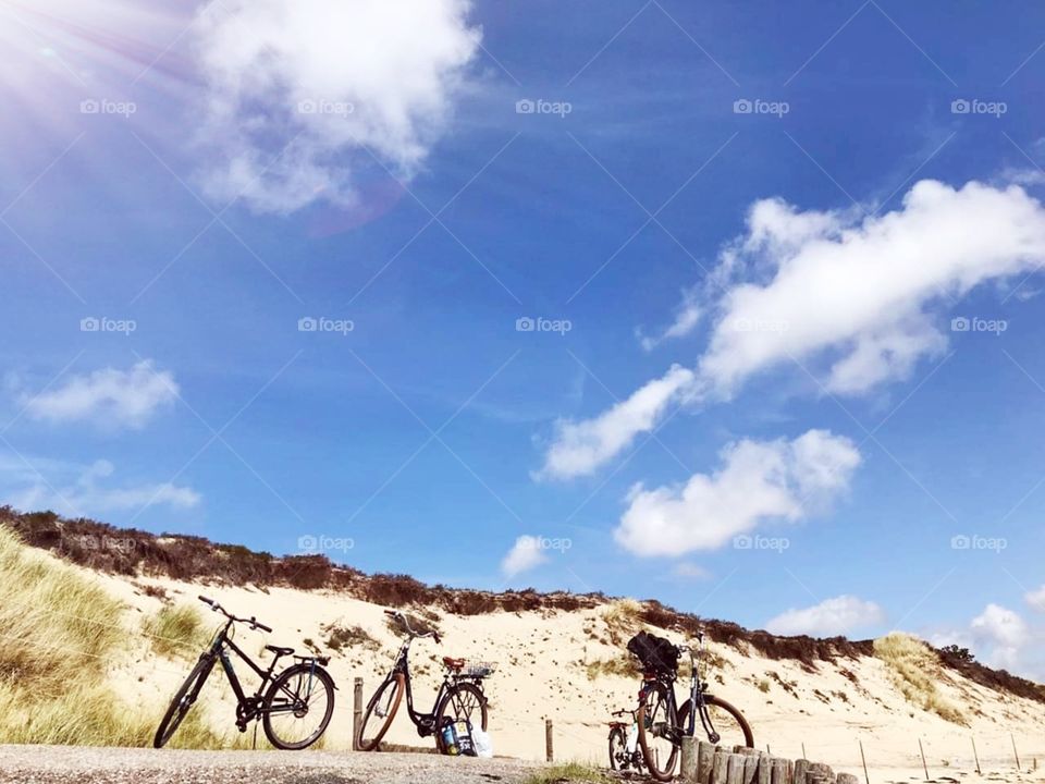 Biking at the clear sky to stay fit