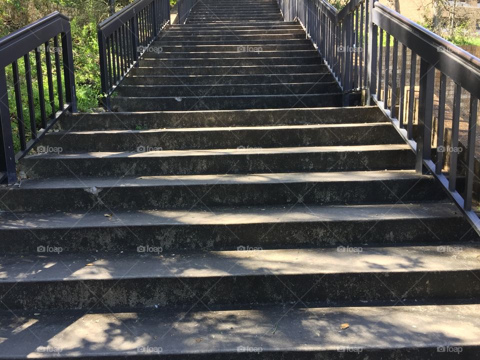 College campus outdoor staircase.