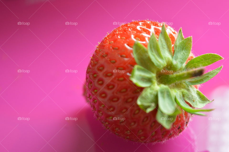 strawberry in macro