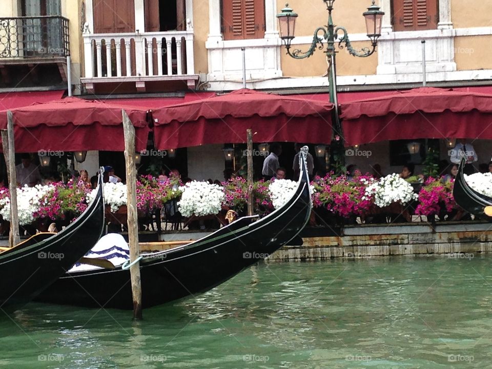 Gondola . Gondolas in Venice, Italy on the grand canale 