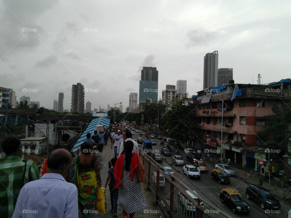 public crowd in Mumbai city