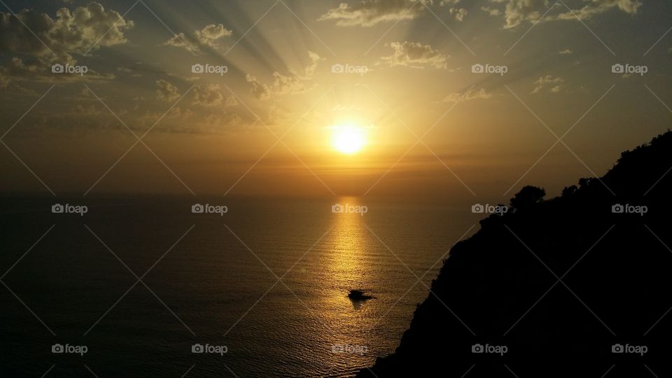 sunset in capo vaticano