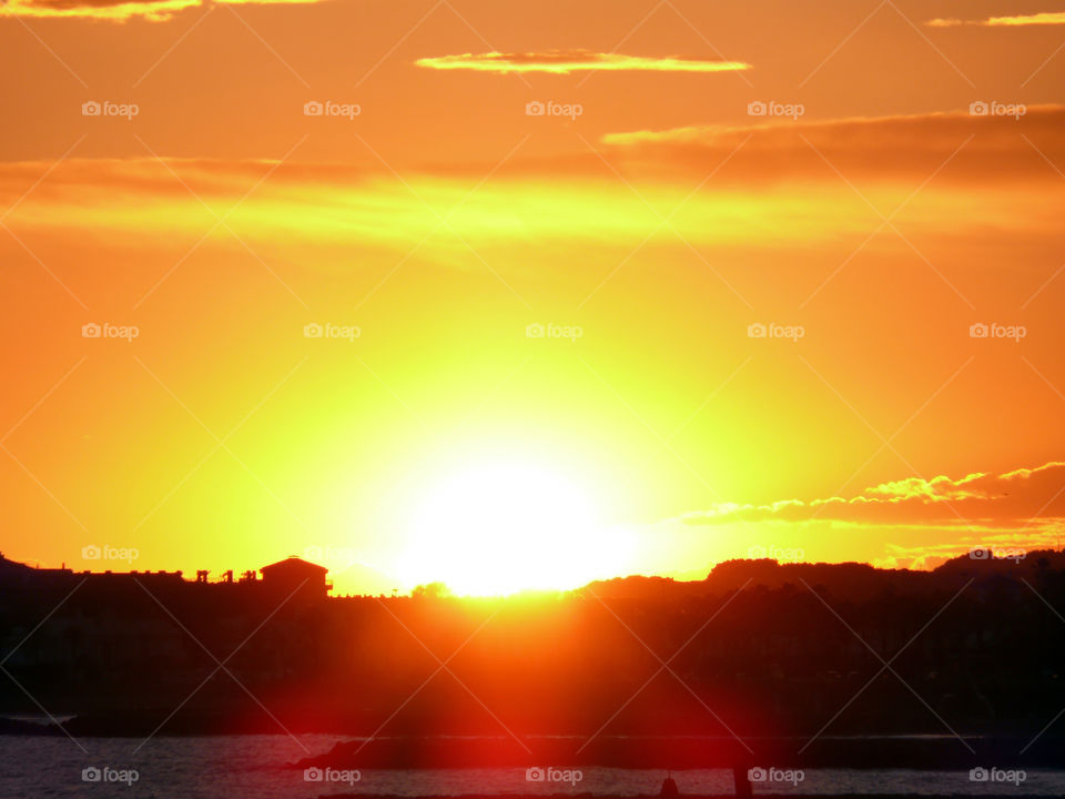 Sunset in Sitges, Spain.