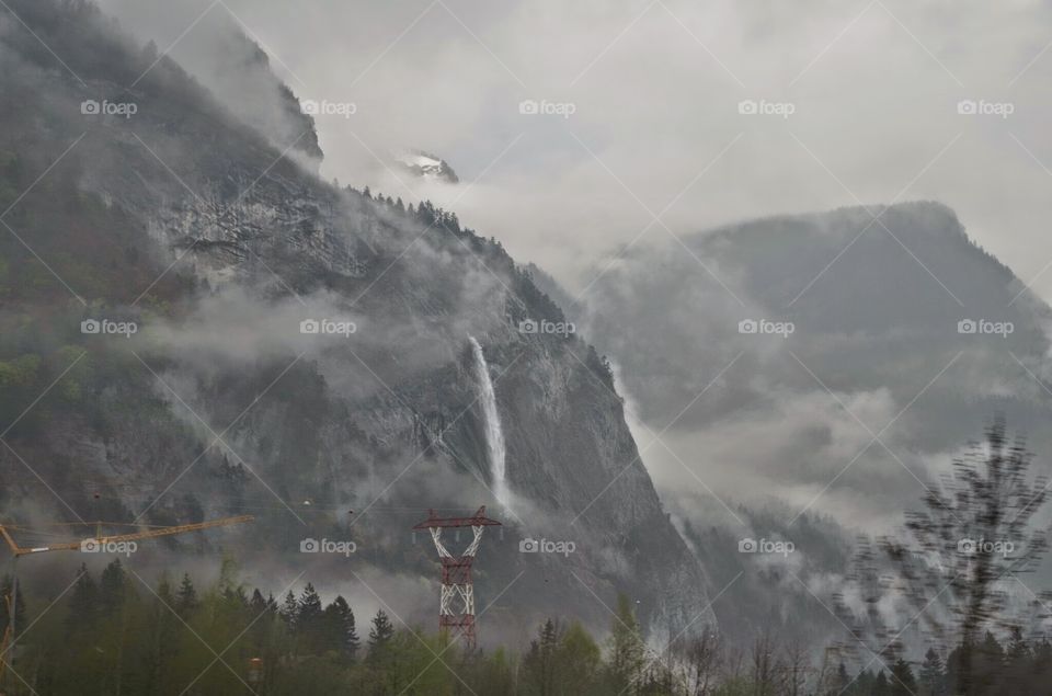 Road to Chamonix. Driving to Chamonix to visit Aiguille du midi mountain.