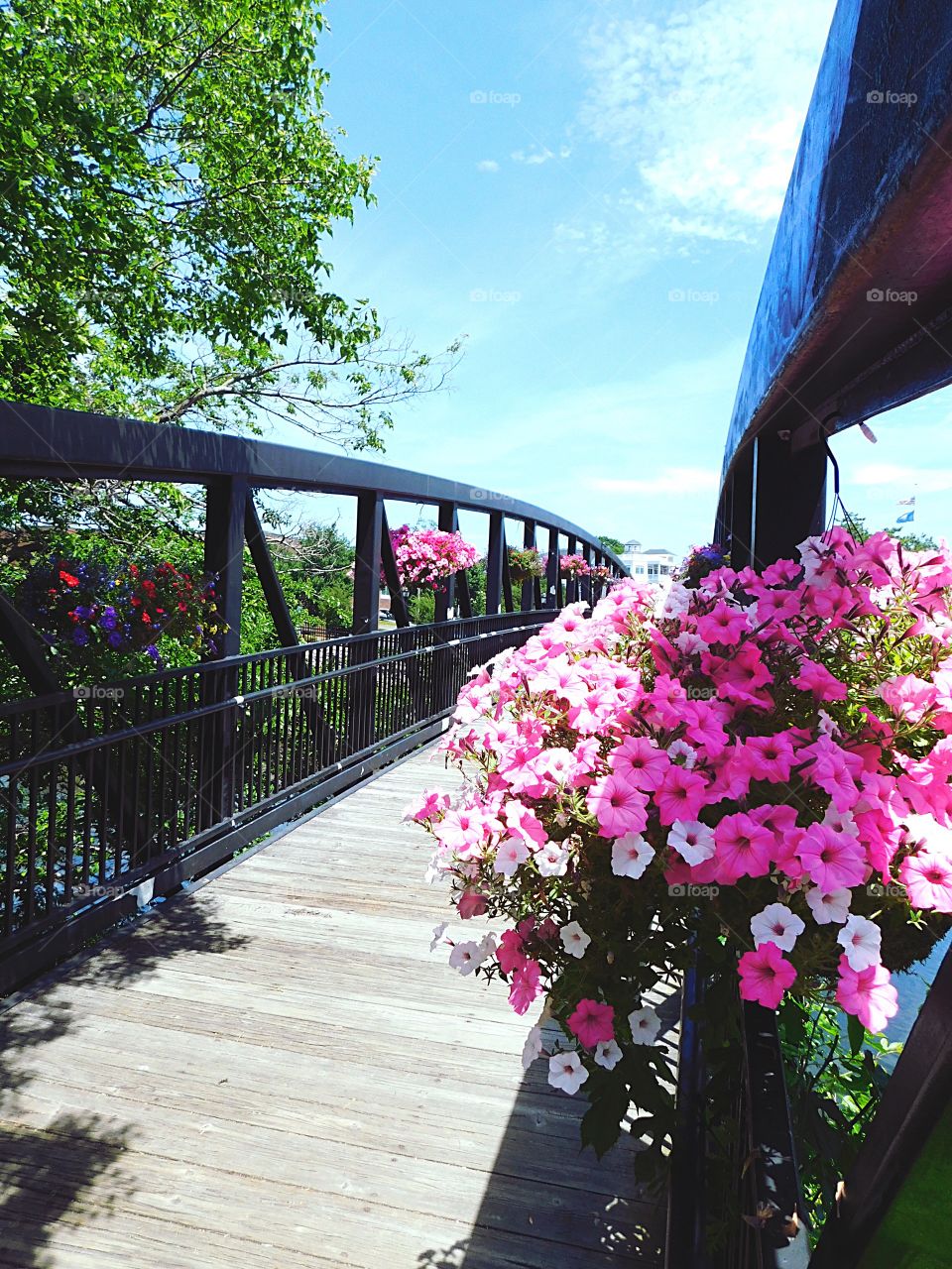 Flower Bridge over the river in Milford Harbour 