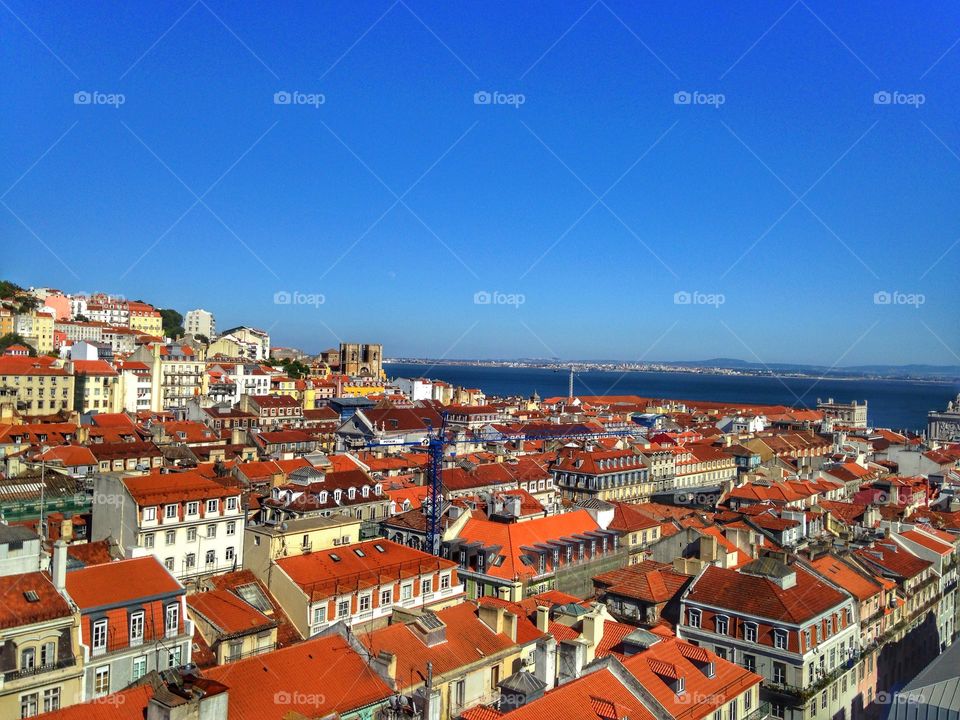 View of houses in lisbon, portugal
