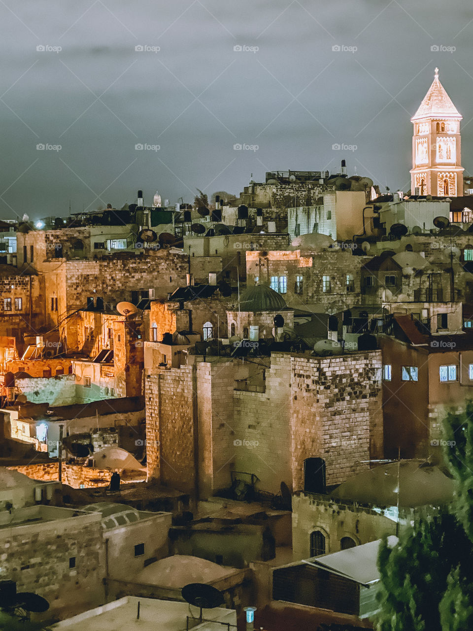 Atmosphere of Jerusalem by night