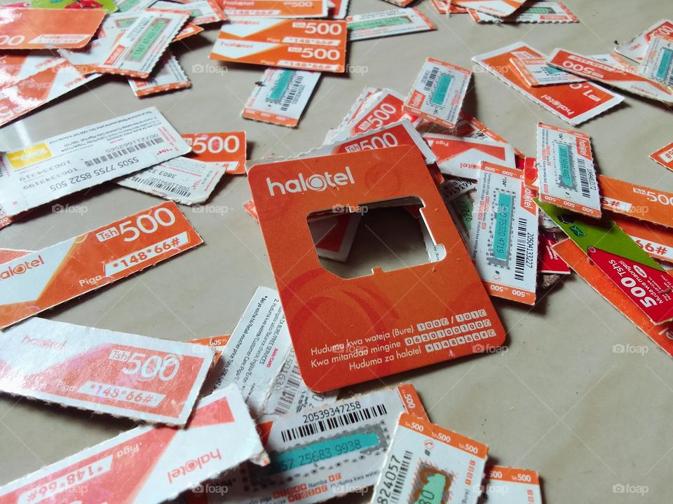 Halotel airtime cards.