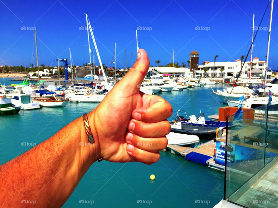 Taken in fueteventura at the marina the view is amazing all the boats and sunshine   