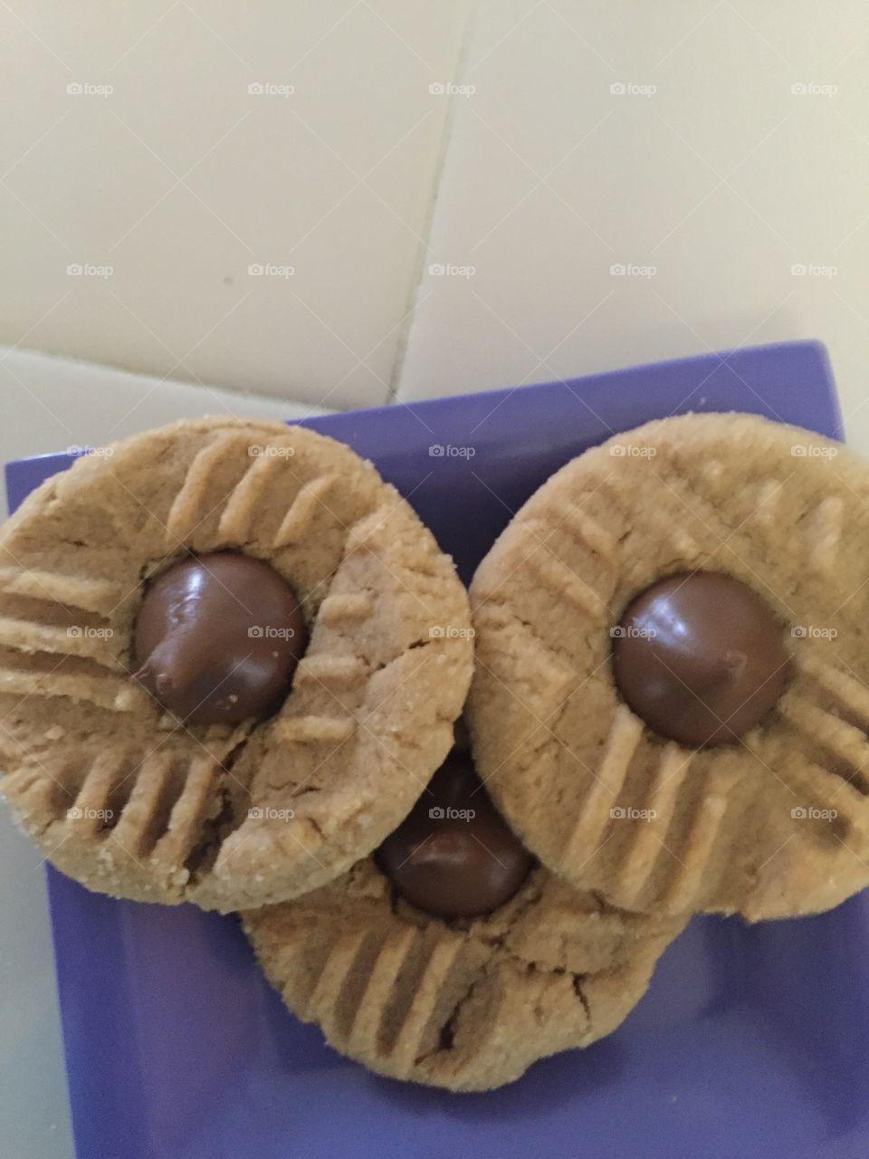 Best homemade peanut butter cookies with a kiss!