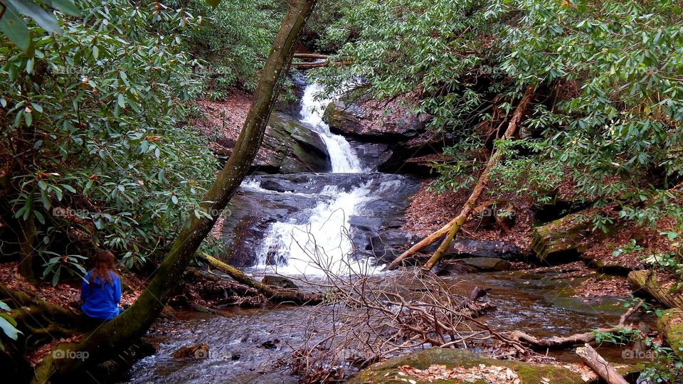 waterfall on Davis creek in the Chattooga national forest, Georgia