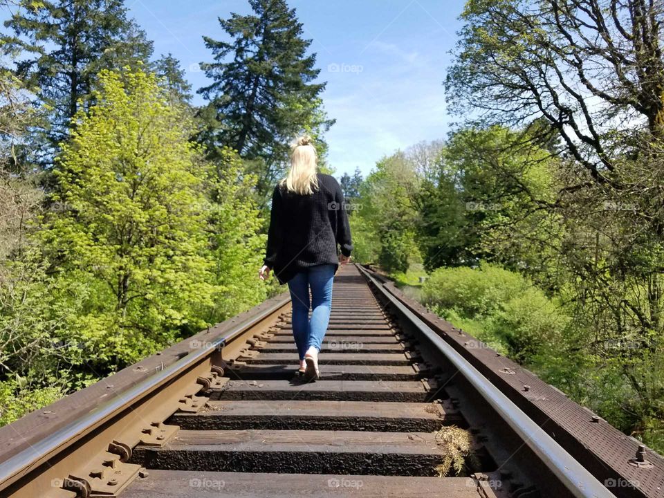walking along historic tracks