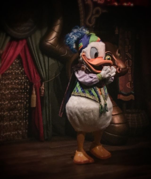 Fortune teller Donald Duck is in the house.  He was fun to visit with and gave us an autograph 
