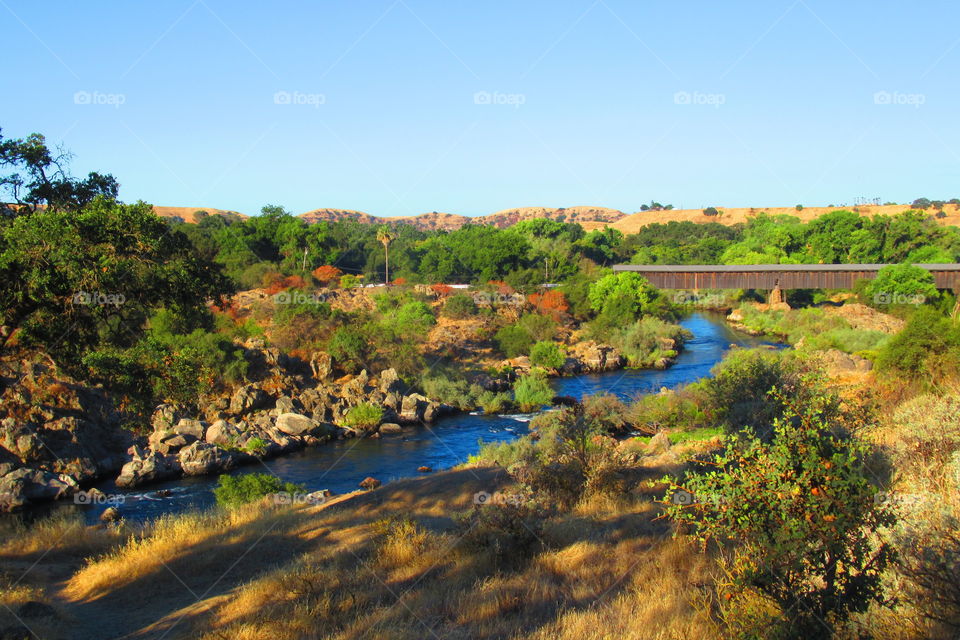 River and bridge at Knights Ferry