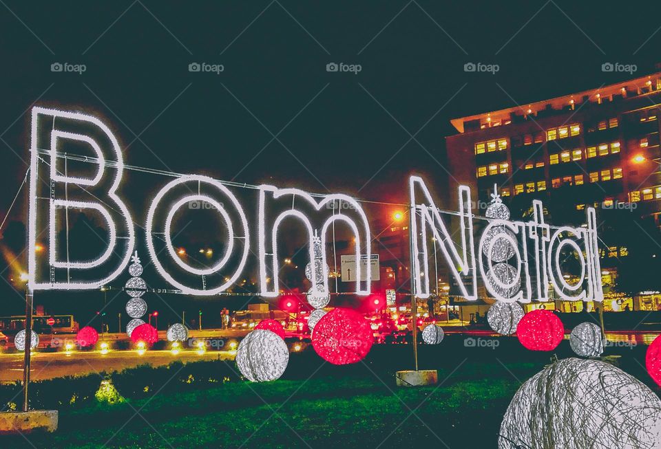 Good Christmas sign in lights, Lisboa 2019