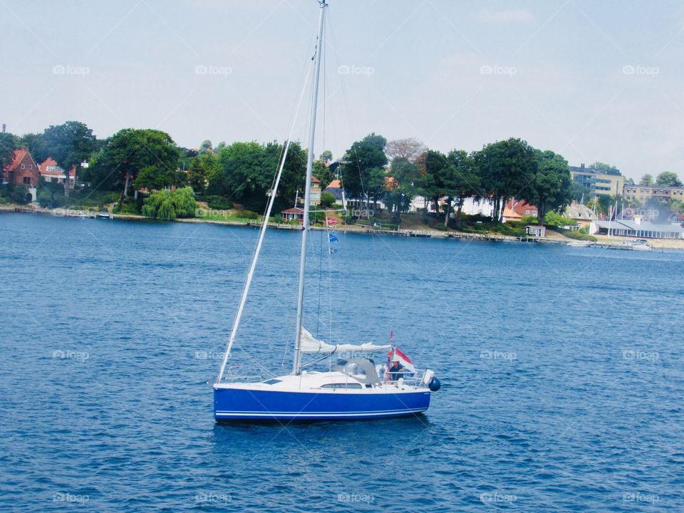 Blue Sailboat 
