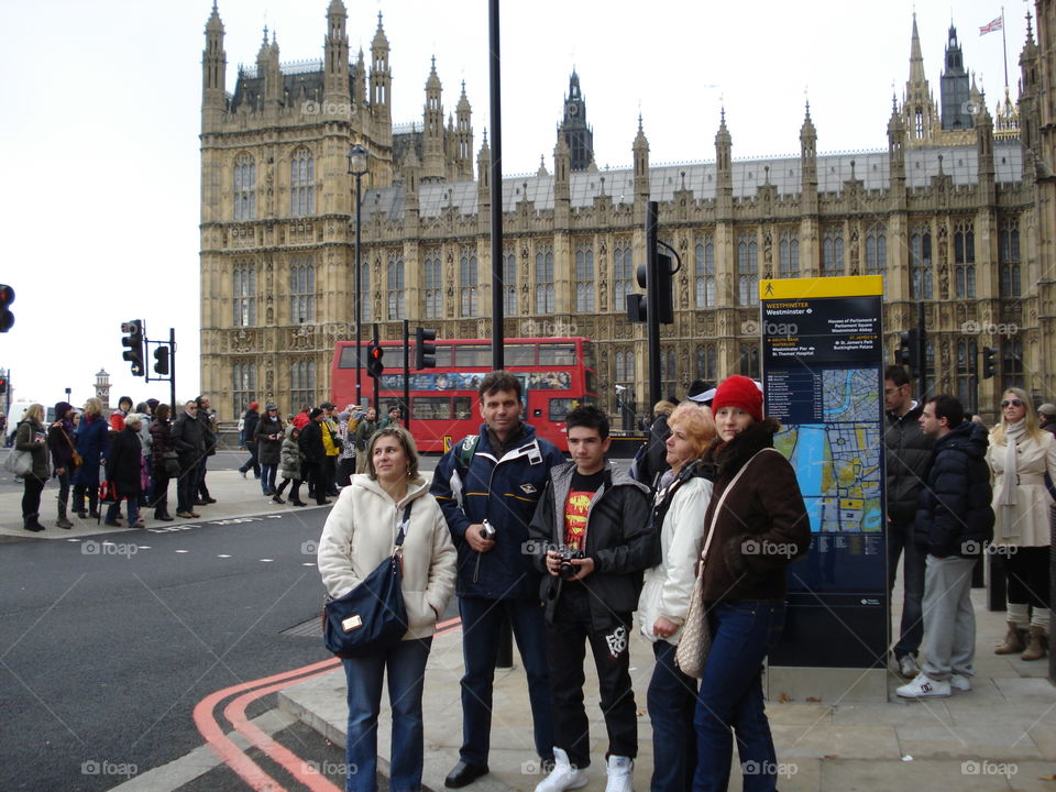 Group of tourist standing on street