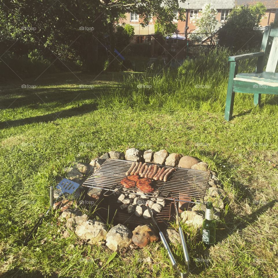 Our BBQ fire pit in the garden