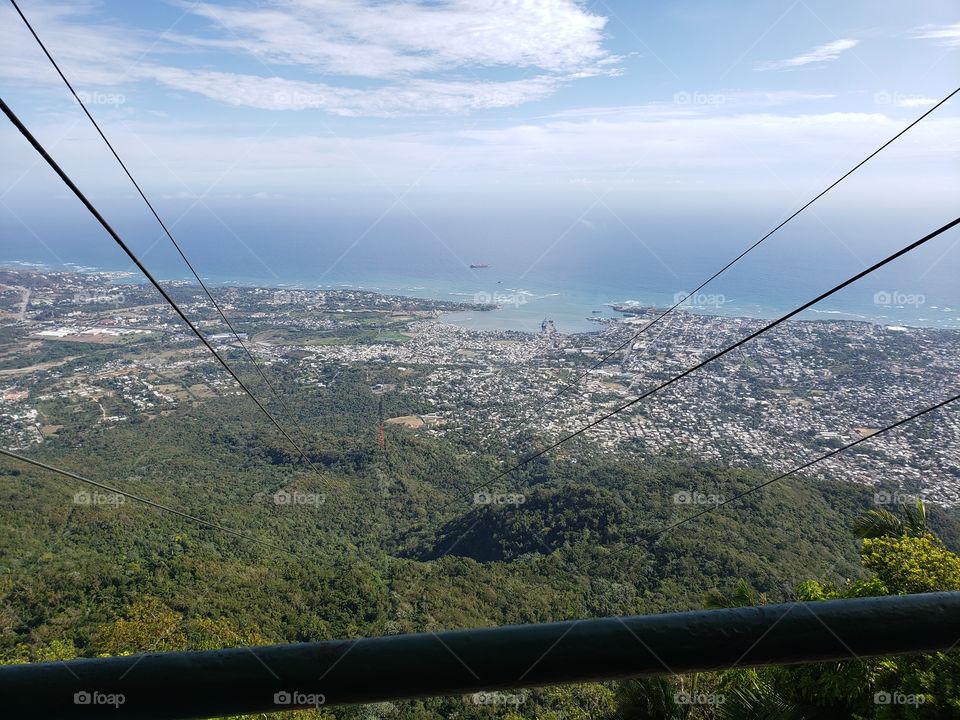 View from the Teleferico cable car in Puerta Plata, DR on Mount Isabel de Torres