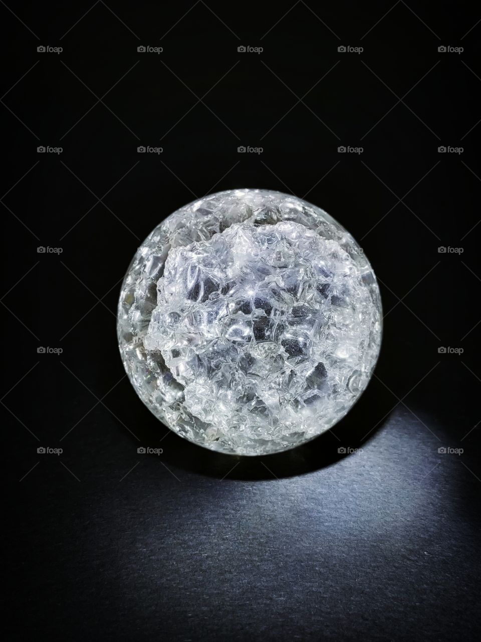 crystal ball in the black background