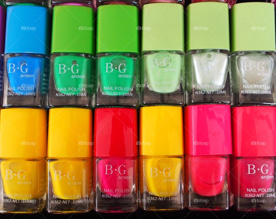 Colourful of nail polisher colour fashion