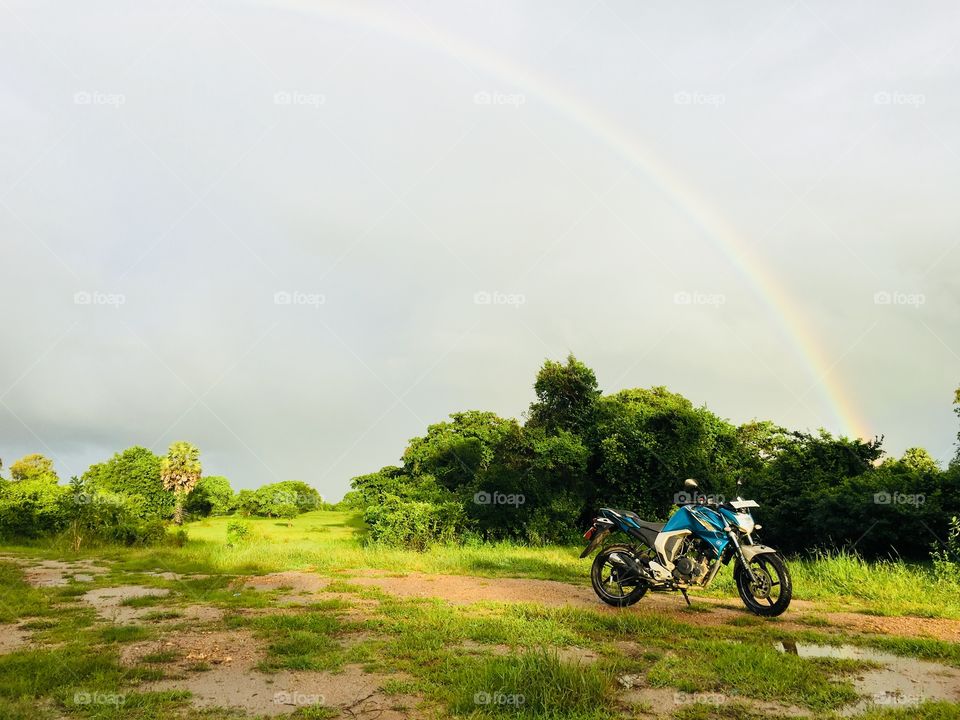 Rainbow 🌈 and my bike  🏍 