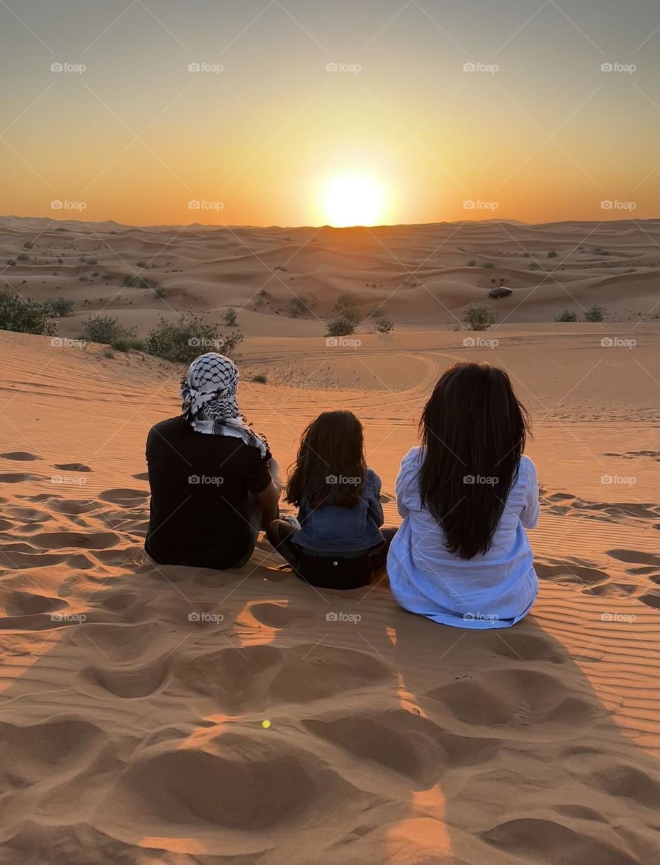 Watching the sunset in the desert 