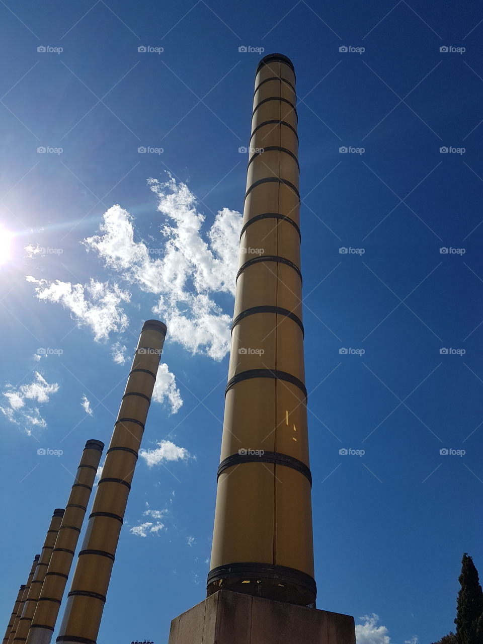 montjuic Barcelona clouds