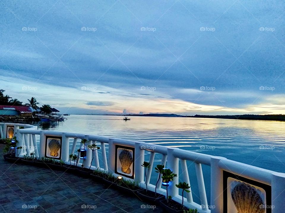 The creative design of wooden Resto bar at the Sea side.