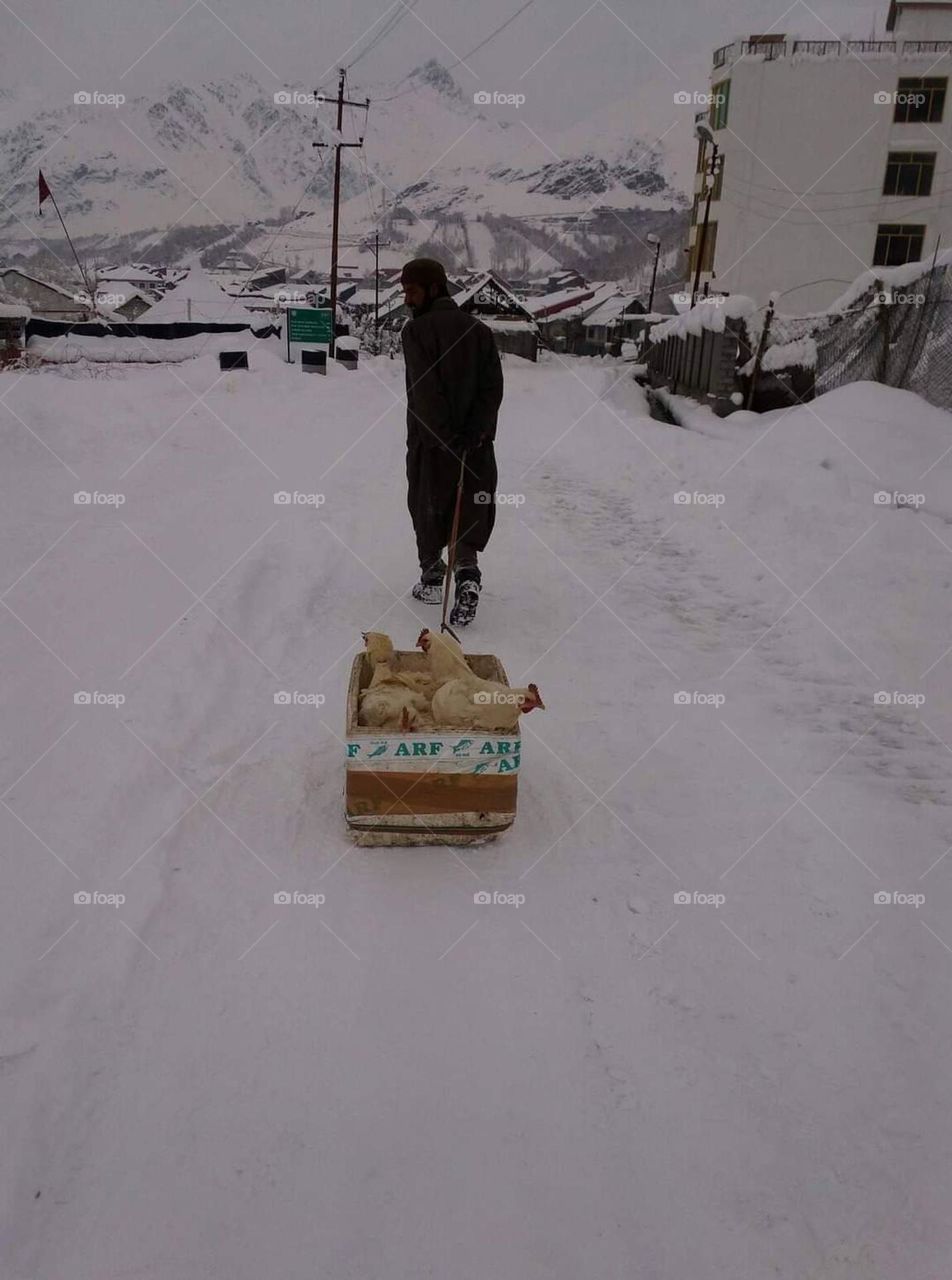 snow play  Drass Ladakh the second coldest inhabitant place in world