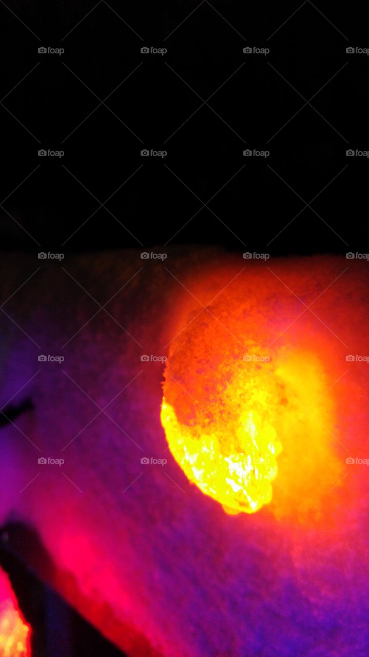 Orange light in the snow