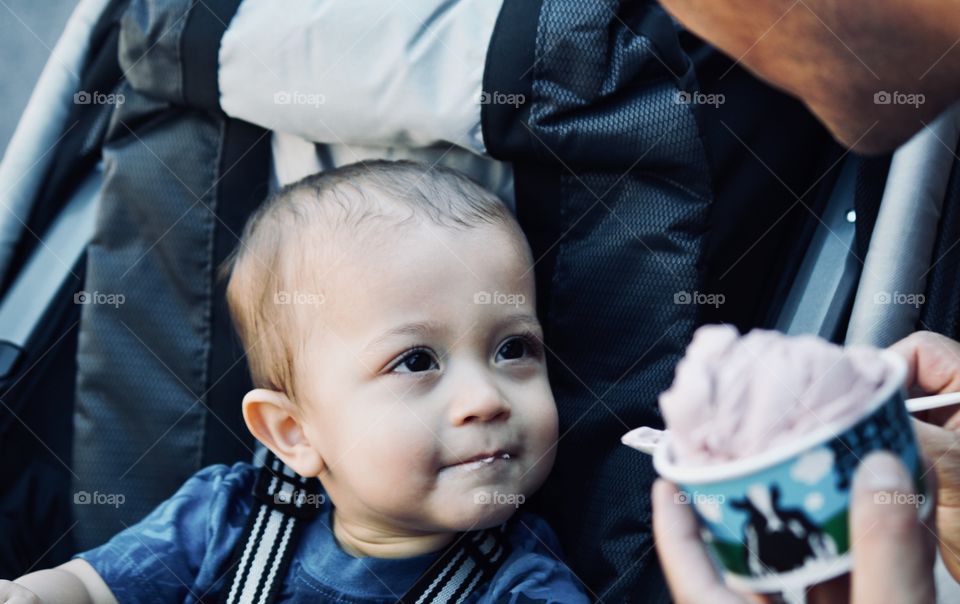 Don trying ice cream for the first time 