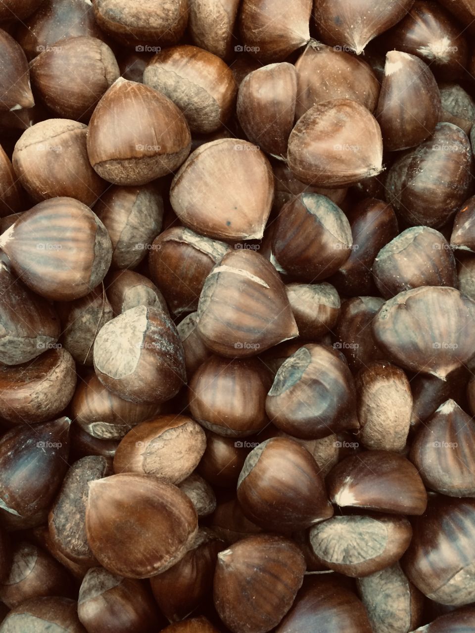 autumn dish roasted chestnuts at the fair