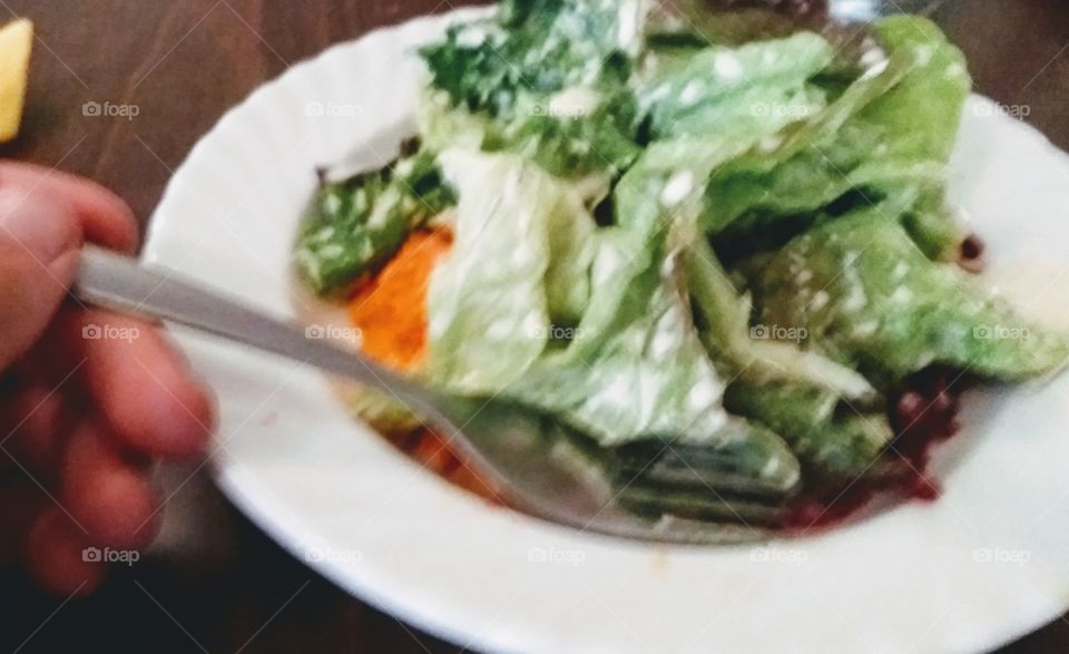Food .
salad eating