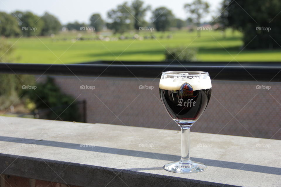 drinking a beer on the terras