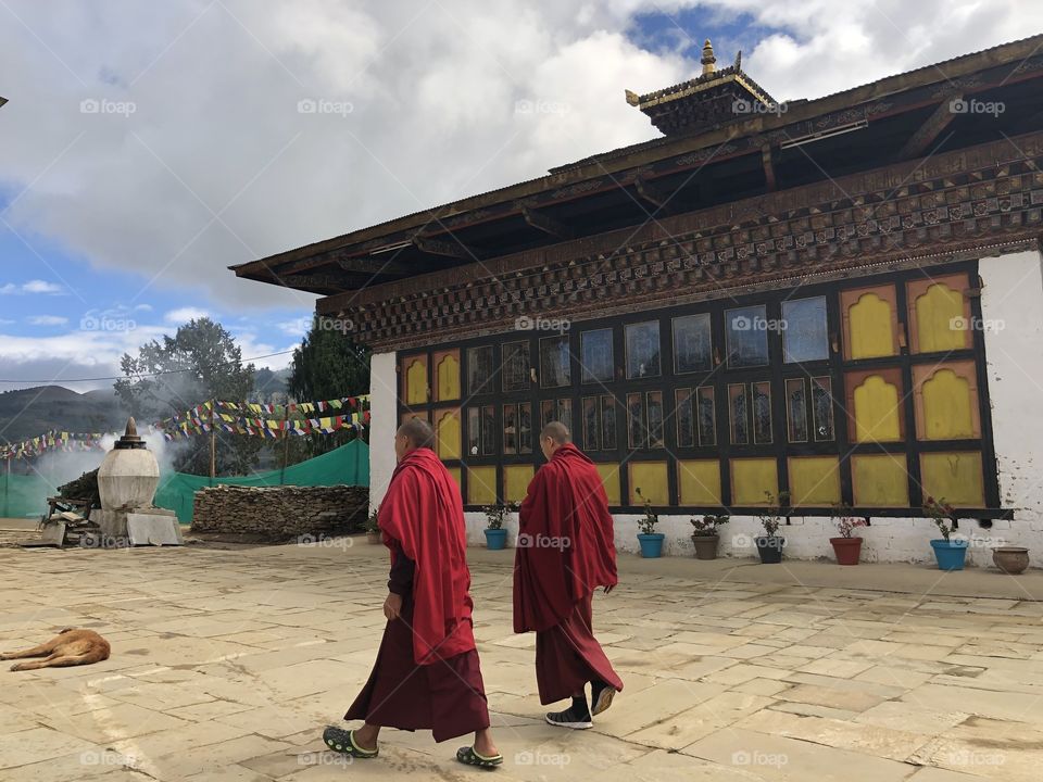 Monks on a stroll 