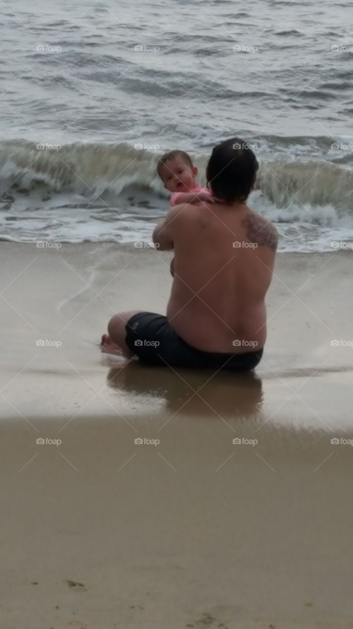 Beach time with Daddy