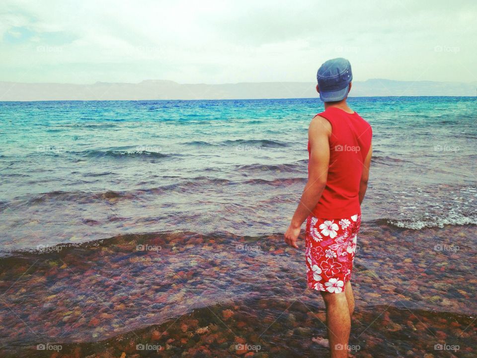 Man standing in beach