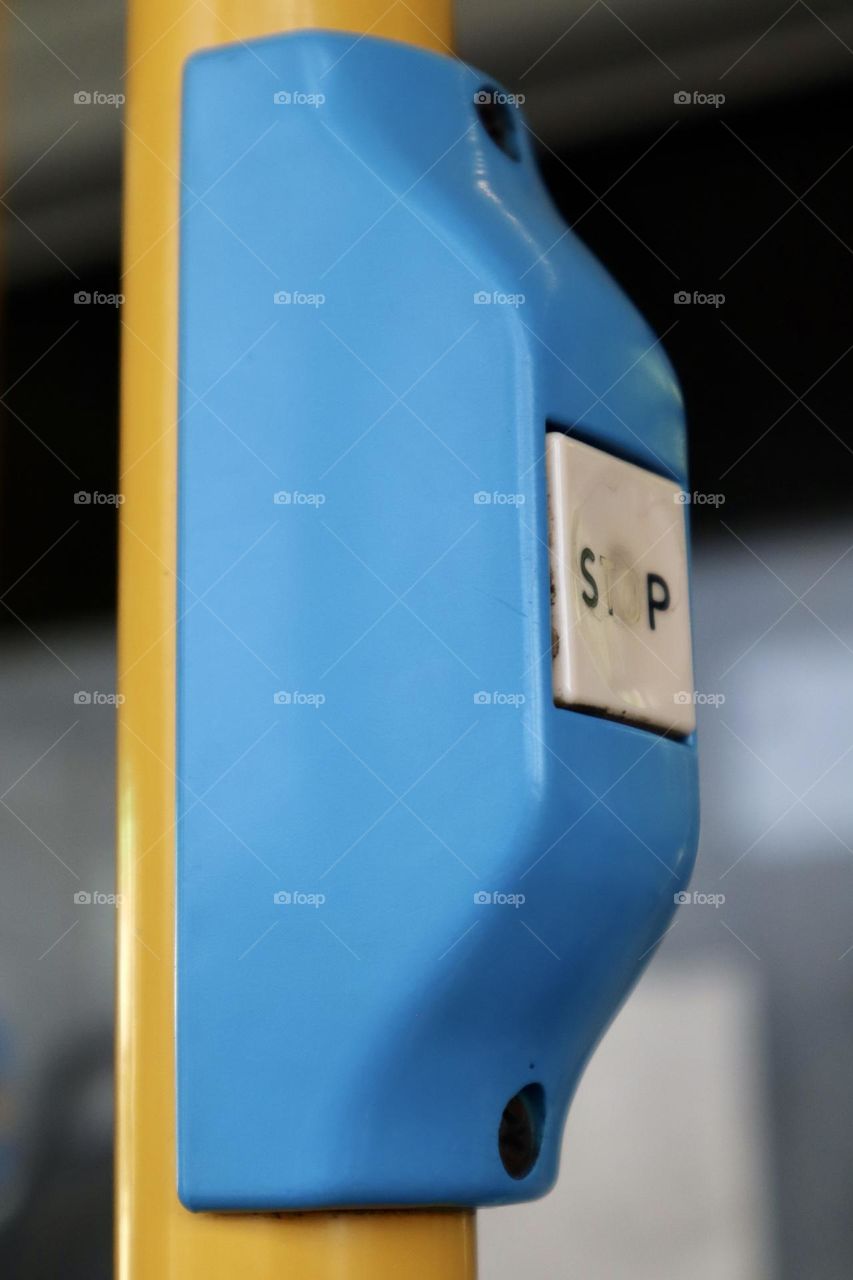 Stop button on public bus