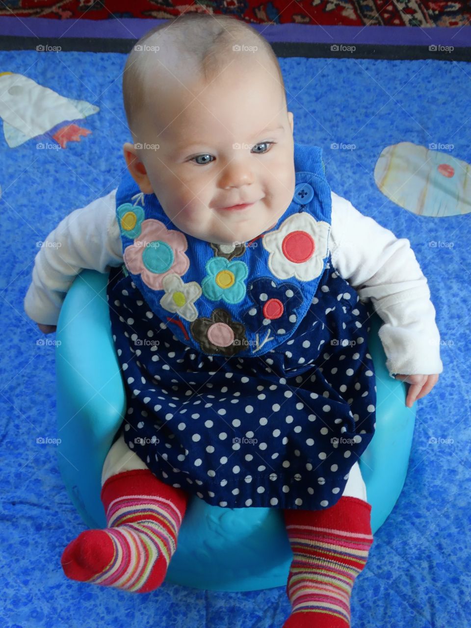 Baby Girl Learning To Sit
