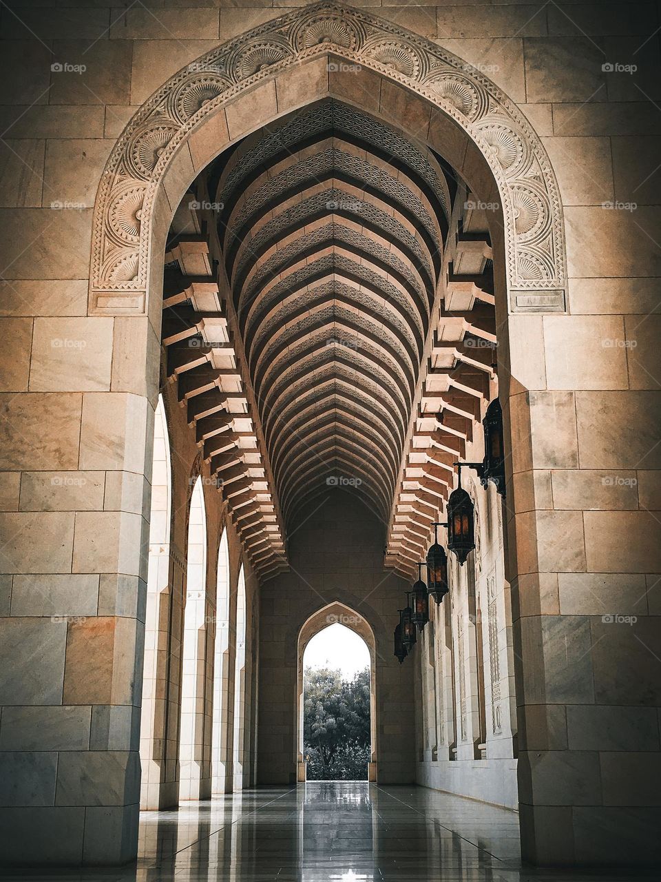 Arches at the Sultan Qaboos Grand Mosque