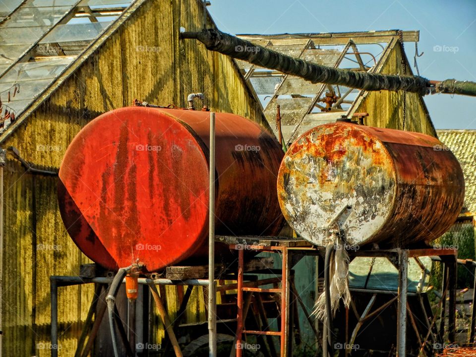 Rusty Old Metal Tanks